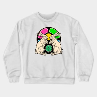 4 leaf clover and the lucky rabbit Crewneck Sweatshirt